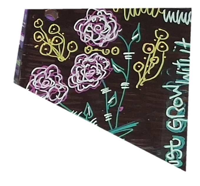 Hand-painted roses on black sticker